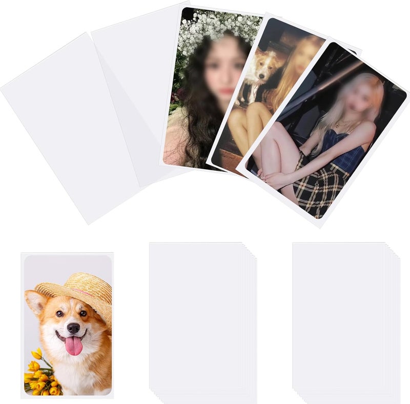 Monigte 100 Pcs photocard Sleeves, 57x88mm Ultra Clear and Thick Sleeves Idol Photo Cards Protector Trading Cards Shield Cover - Image 1
